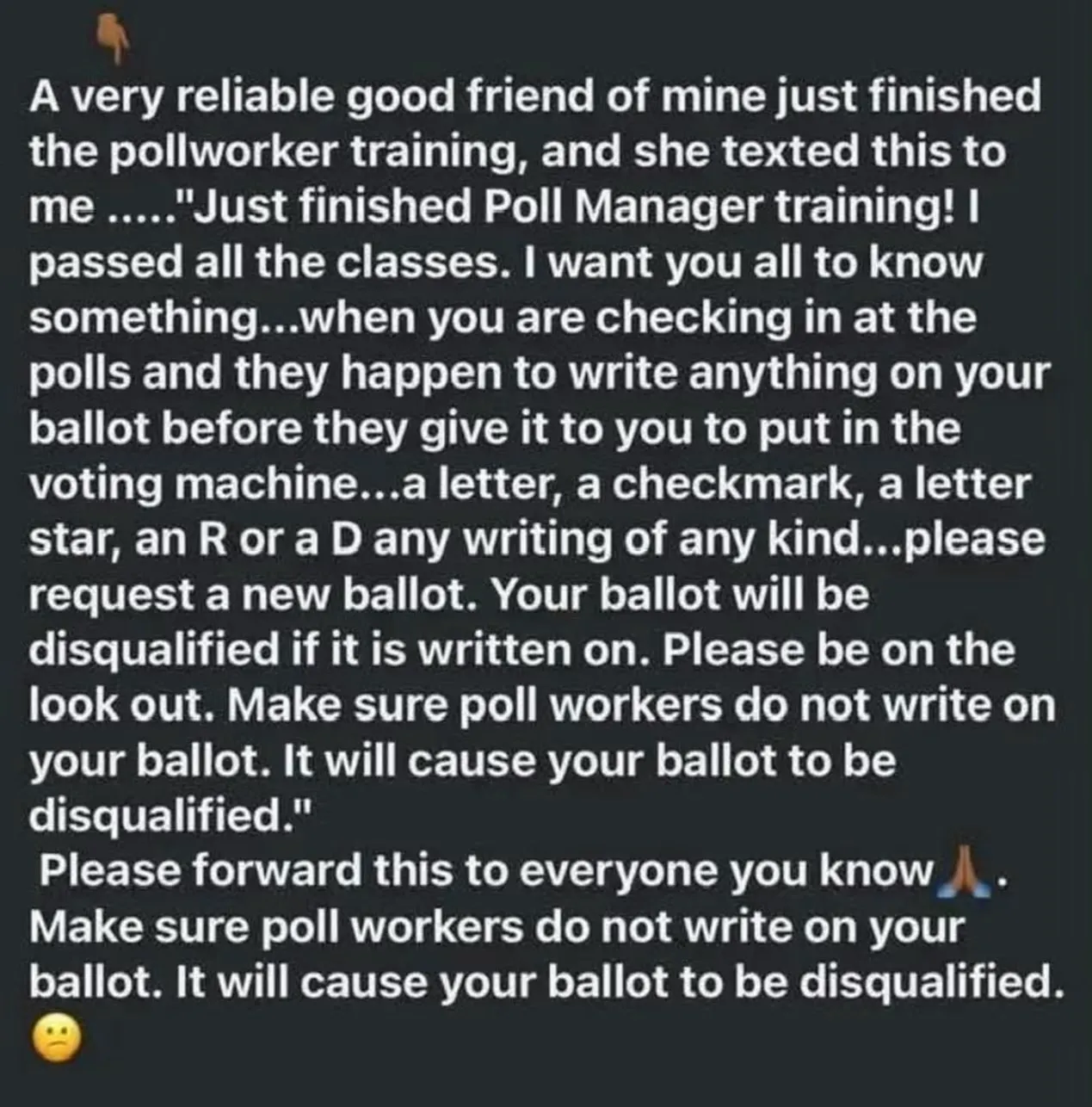 This image shows a screenshot of a post reading,